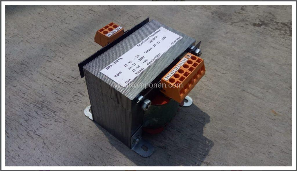 Salah satu contoh Trafo Kontrol ( Control Transformer ) yang paling banyak dipergunakan pada mesin produksi dan tool. 
